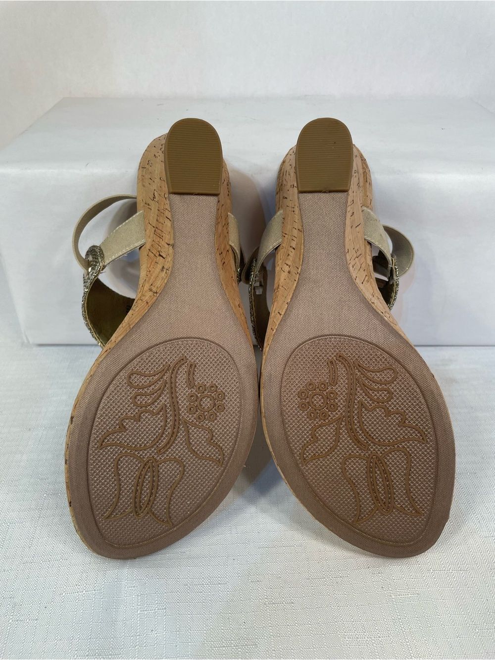 Silver Glitter Cork Thong Sandals - Women - Picture 8 of 8